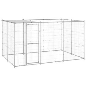 Outdoor Dog Kennel Galvanized Steel with Roof 78.1 ftÂ¬â‰¤