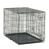 Double-Door Foldable Metal Wire Dog Crate with Divider and Tray, X-Large, 42"