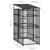 Outdoor Dog Kennel with Roof Steel 19.8 ftÂ¬â‰¤