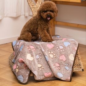 Prt Soft Brown Heart Claw Print Pet Rug For Dog  23in*16in M 30in*20in L 41in*30in (Color: Brown - Polyester, size: L)