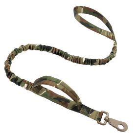 k9 leash; Bungee Dog Leash Tactical Dog Leash Nylon Adjustable Tactical Leash for Dogs Quick Release Military Dog Leash with 2 Control Handle; Bungee (colour: Cp camouflage, Specifications (length * width): 100-150cm)