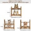 Dog Bowls Elevated 3 Heights 4in 8in 13in Rustic Wood Elevated Dog Cat Dishes with Double Dog Food Bowls Stand Raised Pet Feeder