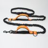 Hands Free Dog Leash for Medium and Large Dogs - Durable Dual Handle Waist Leash with Reflective Bungee for Running; Walking; Training; Hiking